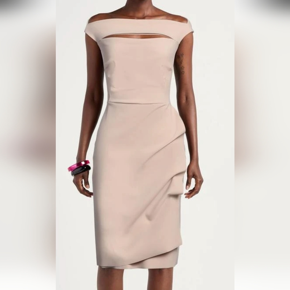Chiara Boni La Petite Robe Melania Sugar Metallic Sheath Dress Size 44 (8) - Picture 12 of 13